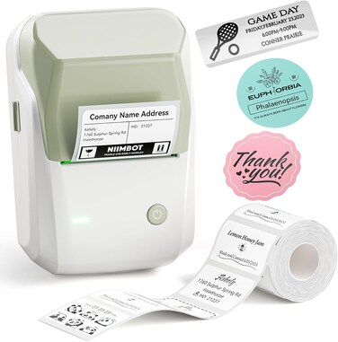 NIIMBOT B1 Label Maker with Auto Identification,2 Inch Bluetooth Portable Label Printer Easy to Use for Office, Home, Business (with 2x1.18 inch Label)
