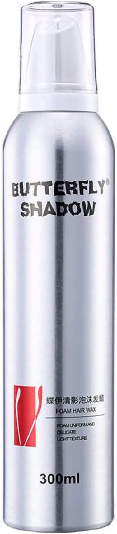 Butterfly Shadow Hair mousse 300 ml Foam Hair Wax Spray - Light Texture, Super Hold &amp; Easy Styling, Curly Hair Wool Curly Salon Dedicated Modeling Hair Mousse (Silver Men)