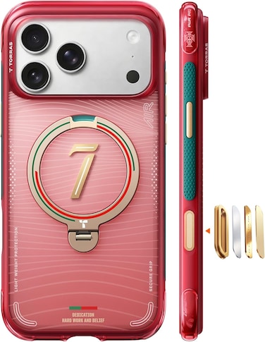 TORRAS &times; Portuguese Football Federation Limited Edition, Ostand Q3 Air for iPhone 17 Pro Max Case, 360 Magnetic Stand, Fit for MagSafe, Mil-Grade Drop Tested, World Cup Inspired, Wave Passion
