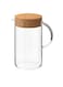 with lid, clear glass/cork1.5 l