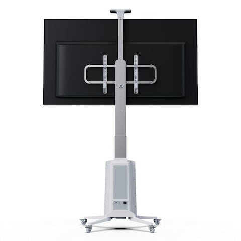 NB North Bayou TW85W Motorized TV Floor Stand for 55-85 Inch TVs up to 150 lbs, Height Adjustment 1200mm to 1700mm, VESA upto 600x400mm, Mobile with Heavy-Duty Casters,White