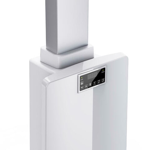 NB North Bayou TW85W Motorized TV Floor Stand for 55-85 Inch TVs up to 150 lbs, Height Adjustment 1200mm to 1700mm, VESA upto 600x400mm, Mobile with Heavy-Duty Casters,White