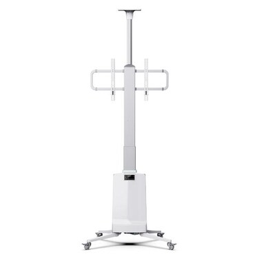 NB North Bayou TW85W Motorized TV Floor Stand for 55-85 Inch TVs up to 150 lbs, Height Adjustment 1200mm to 1700mm, VESA upto 600x400mm, Mobile with Heavy-Duty Casters,White
