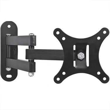 BEETEC Single Arm Swivel TV Wall Mount for 14"-32" Flat Panel TVs up to 12 kg and up to 100x100 VESA, Free-Tilting and Swiveling Arm, Black  TF-102S