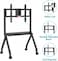 Heavy Duty Mobile TV Stand for 55 to 100 Inch TVs, Max Load 120 kg, Adjustable Height, AV Shelf, Lockable Wheels, VESA 900&times;600 mm, Black