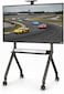 Heavy Duty Mobile TV Stand for 55 to 100 Inch TVs, Max Load 120 kg, Adjustable Height, AV Shelf, Lockable Wheels, VESA 900&times;600 mm, Black