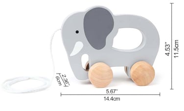 Hape, Elephant Wooden Push And Pull Toddler, Wooden Toys For Walking Toddlers, Interactive Wooden Animal Toy, Educational Pull Along Toy, Hape Toys, FSC Certified Wood