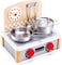 Hape 2-In-1 Kitchen &amp; Grill Set, Pretend Play Realistic Role Play Cooking Toy Playset For Kids