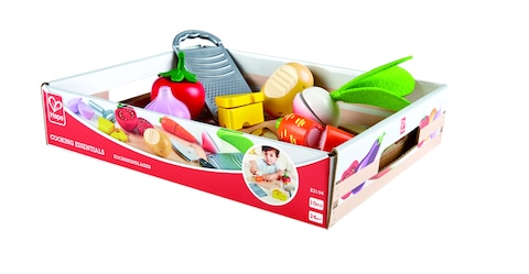Hape Cooking Essentials Toy   Play Food Cutting Vegetables Set for Kids, Wooden Food Kitchen Accessory Toys