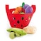Hape Toddler Vegetable Basket  Soft Vegetable Shopping Basket, Toy Grocery Food Playset Includes Cabbage, Bean Pod, Carrot, And More