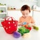 Hape Toddler Vegetable Basket  Soft Vegetable Shopping Basket, Toy Grocery Food Playset Includes Cabbage, Bean Pod, Carrot, And More
