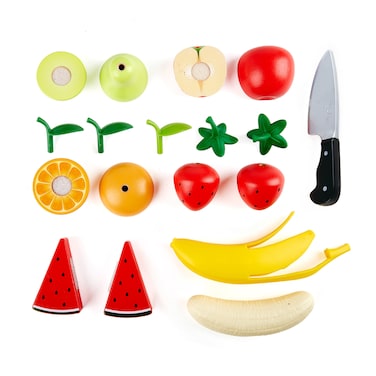 Hape Healthy Fruit Playset   Play Food Fruit Set with Toy Knife for Pretend Play   3+ Years