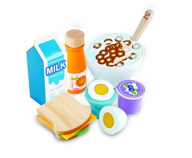 Hape Delicious Breakfast Playset   Play Food Set with Toy Spoon for Pretend Play   3+ Years
