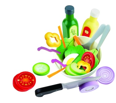 Hape Healthy Salad Playset   39-piece Play Salad Set with Utensils and Ingredients for Pretend Play   3+ Years