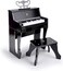 بيانو هيبي ذو مفاتيح مضيئة مع كرسي، لعبة موسيقية للأطفال من عمر 3 سنوات فما فوق، أسود، E0629