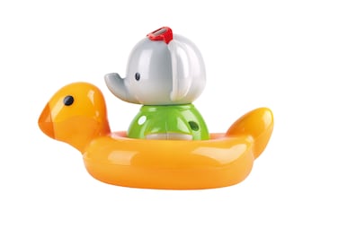 Hape Spin Splash &#39;n&#39; Swim Elephant - Interactive Bath Toy for Toddlers   Multicolor Bath Play Fun   Color-Changing Duck Ring Float   Encourages Color Learning  Safe, BPA-Free   Ages 18 Months and Up