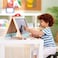 Hape Store &amp; Go Easel, Folding Double-Sided Tabletop Blackboard &amp; Whiteboard With Chalks, Markers &amp; Other Art Accessories, Turns Into Portable Case, For Children 3 Years+