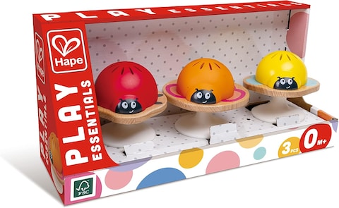 Hape Stay-put Rattles, Infant Toys, Cute &amp; Bright Colour Insact Toys, With Handy Suction Cups, Multicolor