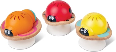 Hape Stay-put Rattles, Infant Toys, Cute &amp; Bright Colour Insact Toys, With Handy Suction Cups, Multicolor