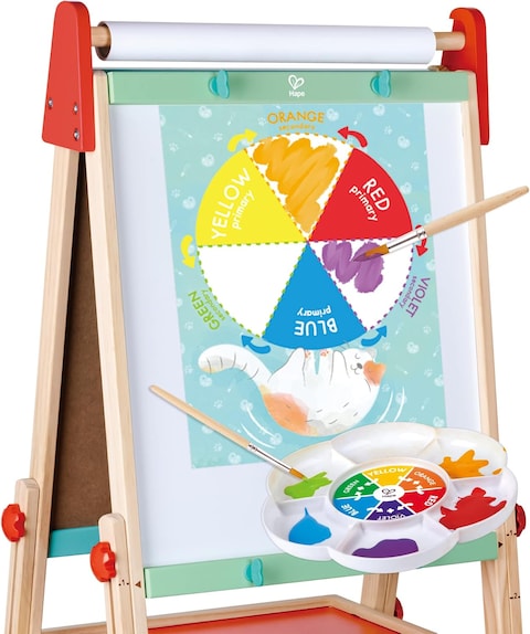 Hape Color Mix Painting, Activities And Art Supplies For Kids With Paint Set, Art Brushes, Paint Palette, Color Wheel, Binder Clip And A3 Activity Book, Art Kit For Children Ages 4 And Up