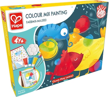 Hape Color Mix Painting, Activities And Art Supplies For Kids With Paint Set, Art Brushes, Paint Palette, Color Wheel, Binder Clip And A3 Activity Book, Art Kit For Children Ages 4 And Up
