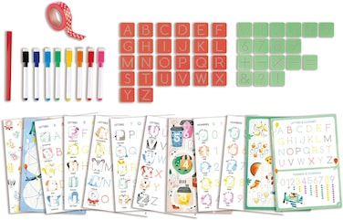 Hape Letters &amp; Number Tracing, For Preschoolers, Educational Toys, For 4 Years And Up, Multicolor