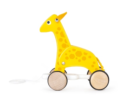 Hape Giraffe Pull Along - Wooden Toddler Toy with Moving Head and Feet   Smooth Wheels for Easy Pulling   Learning Toy for Walking Skills   Ages 12 Months+