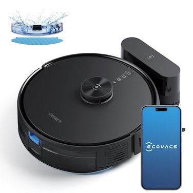 ECOVACS Deebot Y1 PRO 2-in-1 Robot Vacuum Cleaner, 2024 New Launch, 6500 Pa Powerful Suction, 5200 mAh Battery, BLACK