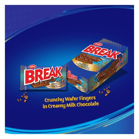 Tiffany Break Crunchy Wafer Fingers in Creamy Milk Chocolate, 29g Pack of 12