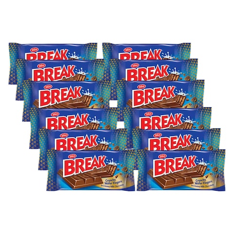 Tiffany Break Crunchy Wafer Fingers in Creamy Milk Chocolate, 29g Pack of 12
