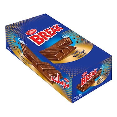 Tiffany Break, Crunchy Wafer Milk Chocolate, 25g Pack of 12