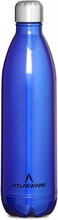 Atlasware Stainless Steel Vacuum Bottle, Double-Wall Insulated and Leak-Resistant, Dark Blue, 1000 ml
