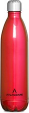 Atlasware Stainless Steel Vacuum Bottle, Double-Wall Insulated and Leak-Resistant, Red, 750 ml