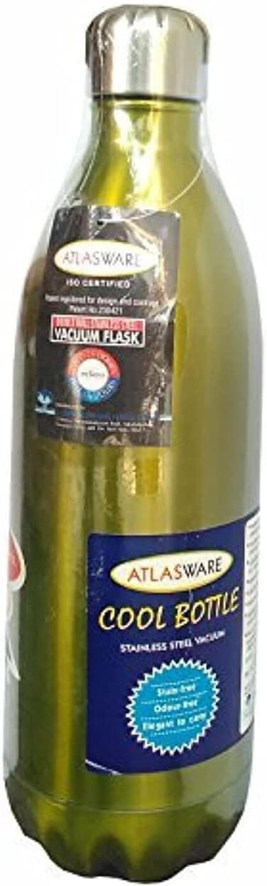 Atlasware Stainless Steel Vacuum Thermos Flask Bottle, Double-Wall Insulated, Colour May Vary, 1000 ml, Pack of 1