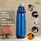 Atlasware Stainless Steel Vacuum Bottle with Carry Handle, Double-Wall Insulated and Leak-Resistant, Dark Blue, 1750 ml