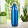 Atlasware Stainless Steel Vacuum Bottle with Carry Handle, Double-Wall Insulated and Leak-Resistant, Dark Blue, 1750 ml