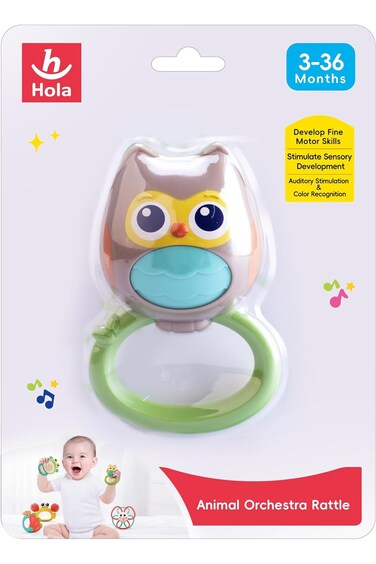 Hola Animal Orchestra Rattle-Owl Maraca E318B-4