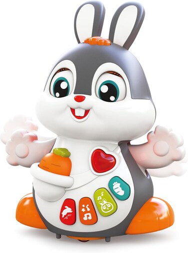 أرنب هولا الراقص - لعبة تفاعلية مع موسيقى ورقص وأذنين مرفرفتين ومؤثرات صوتية، تعزز الزحف والمهارات الحركية والتطور المعرفي للأطفال الصغار من عمر 12 شهرًا فما فوق