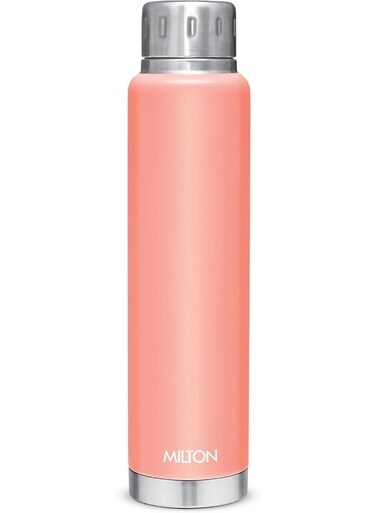 750ml Stainless Steel Water Bottle &acirc;&euro;&ldquo; Small Vacuum Insulated Flask Keeps Drinks Hot or Cold for 24 Hours, Leakproof Metal Flask for Travel, Office, Gym &amp; School &acirc;&euro;&ldquo; Elfin 750, Peach