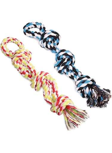 UPSKY Dog Rope Toys Dog Grinding Teeth 2 Nearly Indestructible Dog Toys, Rope Toy for Large Dogs, Dental Cleaning Chew Toys, Dog Tug Toy for Boredom, Dog Rope Toy for Aggressive Chewers (2 Packs)