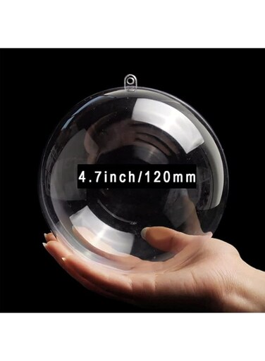 DIANCHU 120MM Large Christmas Clear Baubles Transparent 5PCS DIY Plastic Ball for Christmas Wedding Decorations Party Decor (5, Clear)