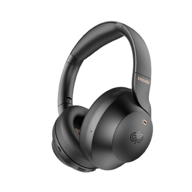 Engage Hybrid ANC E10 Wireless Headphone, Hybrid Active Noise Cancellation, Bluetooth 5.3 Technology, Clear Hands-Free Calls, High-Fidelity Audio, Deep Bass &amp; Long Battery Life, Black