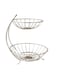 Heavy Stainless Steel 2 Tier Fruit &amp; Vegetable Basket For Dining Table &amp; Kitchen (Silver)