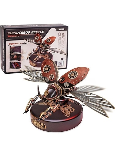 Rokr 3D Puzzles Mechanical Age Organism&rsquo;s Awaken Model - Rhinoceros Beetle (MI01)