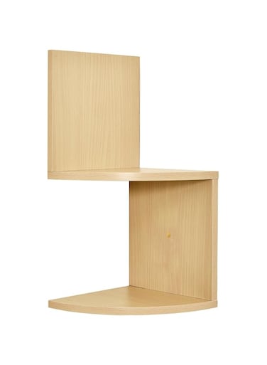 Greenco Corner Shelf, Modern Design 2 Tier Floating Shelves for Walls, Easy-to-Assemble Wall Mount Corner Shelves for Bedrooms and Living Rooms, Natural Finish