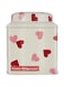 Bridgewater Emma 1.21 Liter Pink Hearts Dome Lid Wavy Caddy