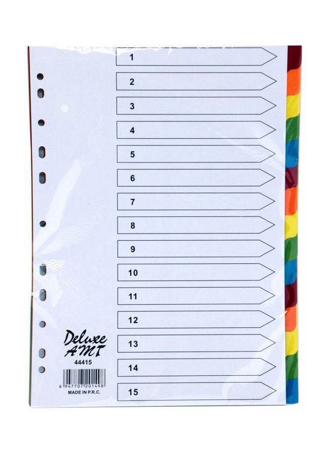 Buy 15-Tab Manila Color Divider Without Numbers – Vibrant Binder Index ...