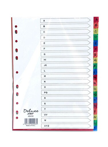 A4 A&ndash;Z Tab PVC Color Divider &ndash; Alphabetical Binder Index, Durable &amp; Easy Organization