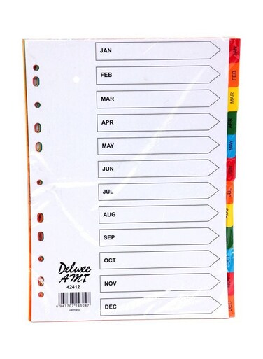 Jan–Dec Manila Color Dividers – Monthly Index Tabs for Binder & Office Organization