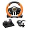 PXN V3 PRO Gaming Steering Wheel and Pedals, 180&deg; Racing Steering Wheel with Vibrational Feedback, Paddle Shifters Racing Gaming, Gaming Steering Wheel for PC, PS3, PS4, Switch, Xbox One, Xbox Series